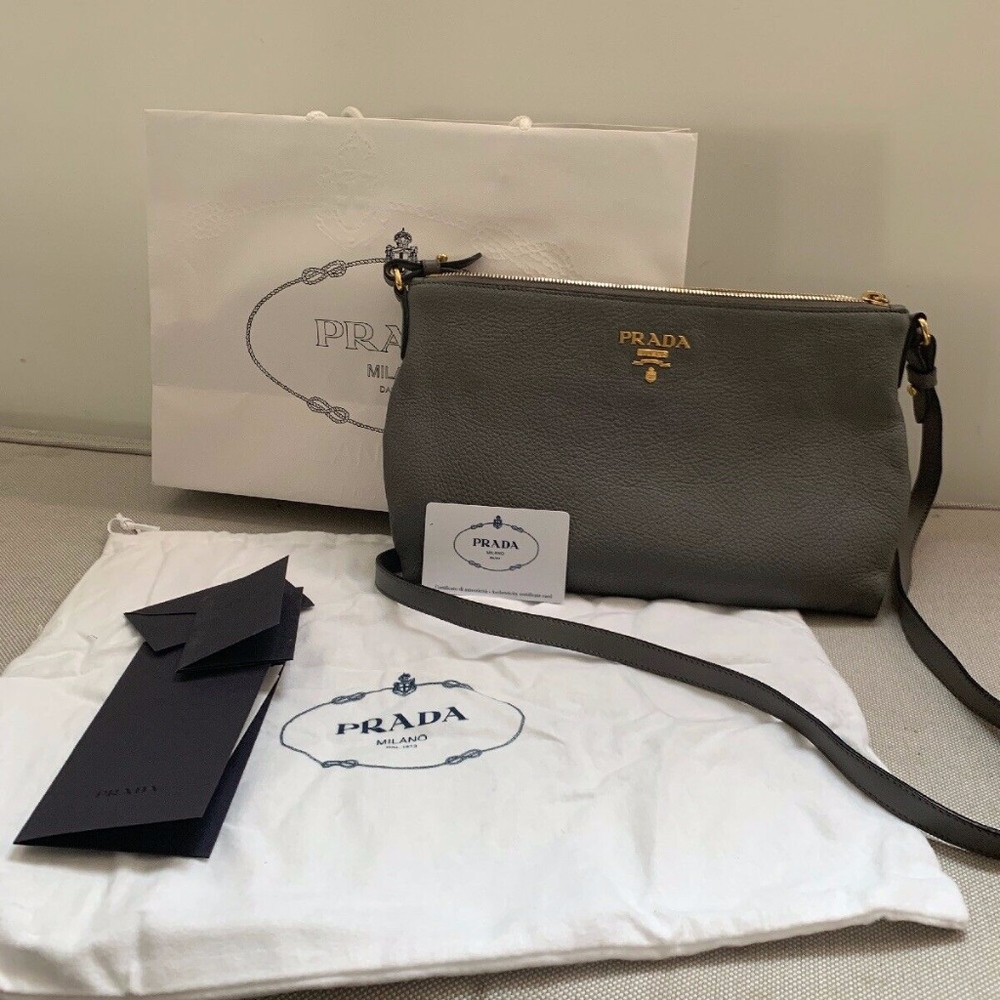 Authentic Prada Vitello Daino Medium Crossbody